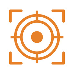Camera Focus Point Icon – Orange Vector Target Logo for Image Framing and Accuracy