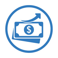 Money Refund Icon – Fast Cash Return and Transaction Vector Symbol in Blue
