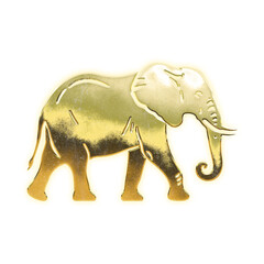 Shining golden elephant, alpha channel

