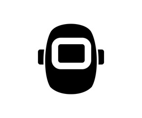 Black welding helmet icon. Welding helmet silhouette  illustration on transparent background. 
