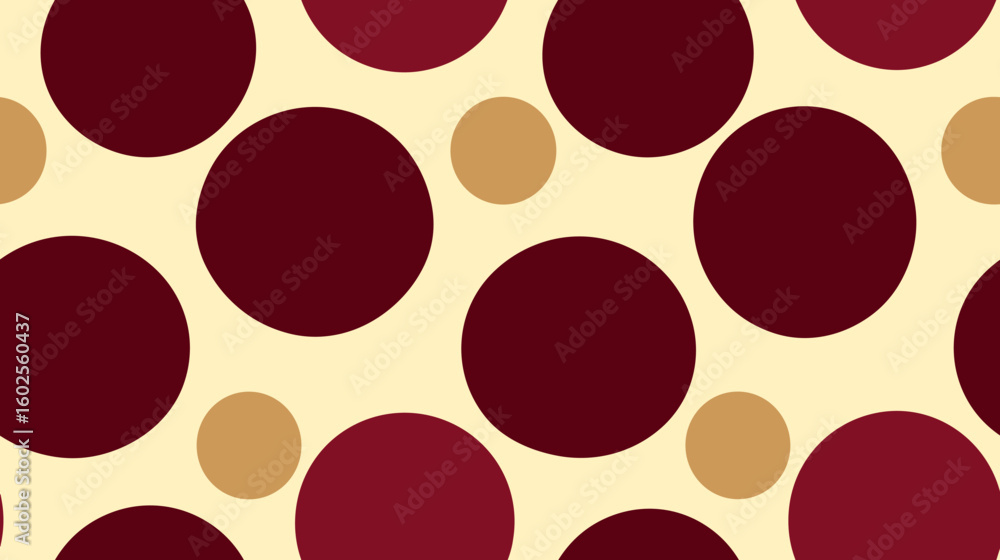Poster flat vector background with maroon and beige dotted pattern
