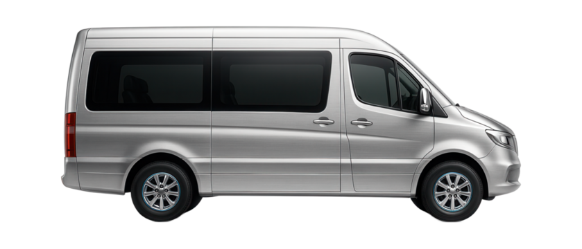 Minibus with rear luggage hatch and compact dimensions