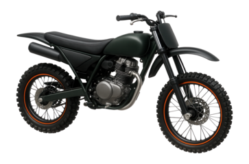 Classic dirt bike with high fenders and kick start lever