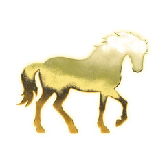Shining golden horse, alpha channel

