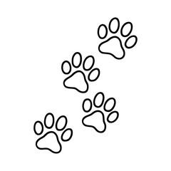 Obraz premium Cute Animal Paw Prints Outline Vector - Pet Footsteps Icon