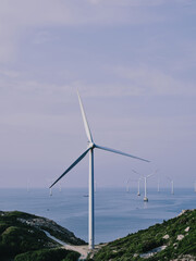 wind turbine in the mountains