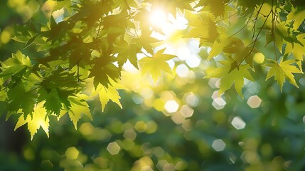 green leaves in the sun
