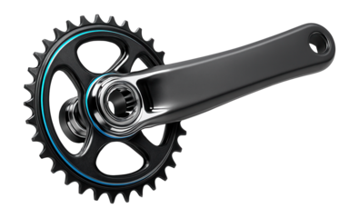 Cross-country bike crankset with hollow forged arms and direct-mount chainring interface