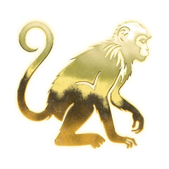 Shining golden monkey, alpha channel

