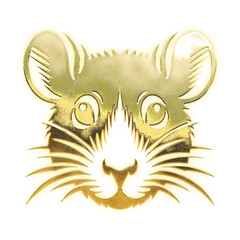 Shining golden mouse's face, alpha channel

