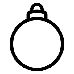 Decoración de Navidad. Icono con silueta de bola de navidad con líneas para tarjetas y felicitaciones