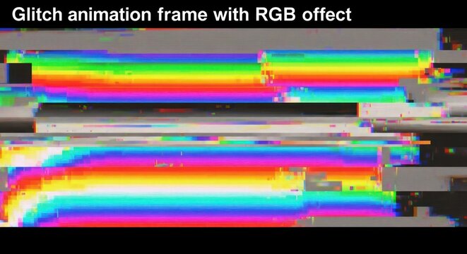 Glitch animation frame with RGB color effect