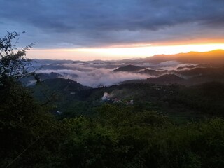 Sunset in mountains