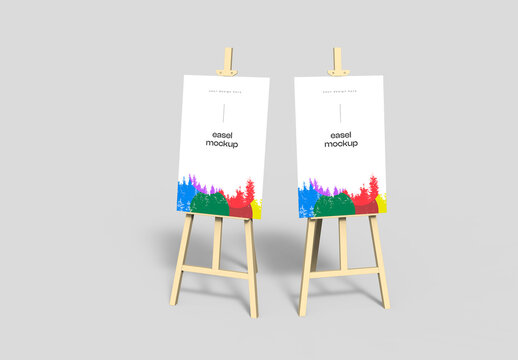 Wooden Easel Mockup