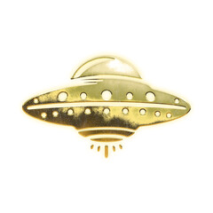 Shining golden UFO, alpha channel

