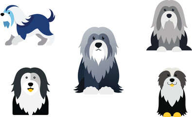 Old English Sheep Dog Color Vector Illustration