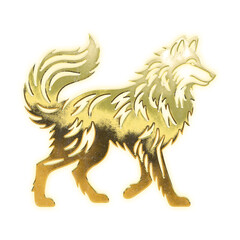 Shining golden wolf, alpha channel

