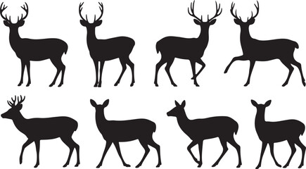 roe deer silhouettes