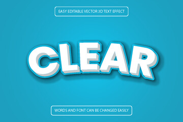 Editable 3D Text Effect Clean White Letters on Blue