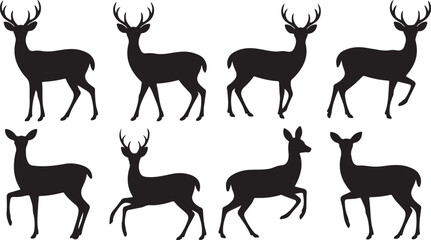 roe deer silhouettes