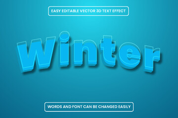 Editable 3D Text Effect Winter Season Design Template