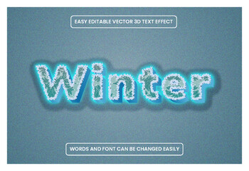 Editable 3D Text Effect Winter Season Design