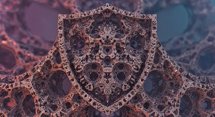 Complex Bronze Fractal Structure Detailed 3d Abstract Pattern