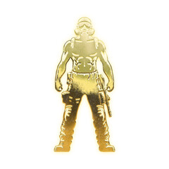 Shining golden male warrior, alpha channel

