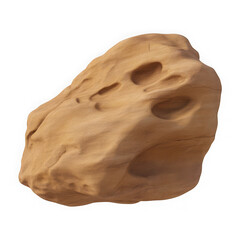  Top view of a hyperrealistic single sandstone rock in an irregular shape isolated on a white transparent background