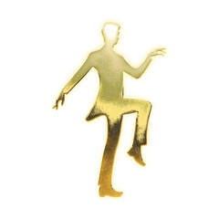 Shining golden joking man, alpha channel

