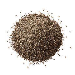 High-resolution image of a chia seeds partially sliced, isolated on transparent background