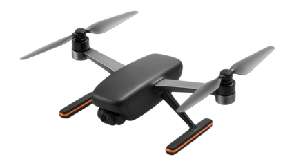 Bi-copter drone featuring two rotors on tilting arms for agile maneuvers