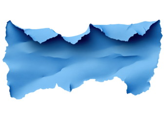 Abstract representation of a mountainous region, rendered in shades of blue.  A stylized,  irregular,  rippled  form  suggests  terrain