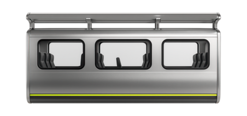 Passenger carriage with overhead luggage racks and side windows