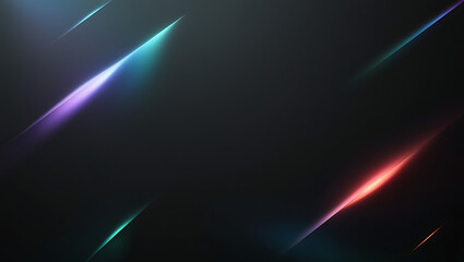 Ethereal Rainbow Light Refraction on Deep Black Surface, Vivid Multicolored Spectrum Beams with Soft Diffraction and Glow Effects in an Elegant, Abstract Optical Composition