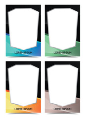 Sport player trading card frame border template design
