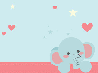 Cartoon cute elephant vector background
