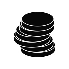 Stacked black coins illustration