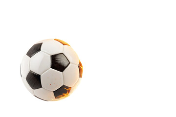 Fototapeta premium flaming soccer ball sports and recreation isolated on white background PNG, AI GENERATED