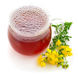 St. John's wort and decoction isolated.