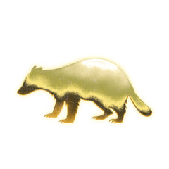 Shining golden badger, alpha channel

