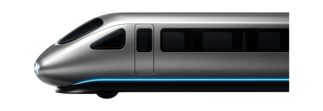 Bullet-shaped locomotive with seamless windows and integrated LED headlights