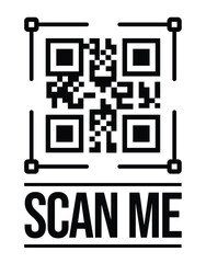 Scan QR code icon. Digital scanning qr code. QR code scan for smartphone. QR code for payment. Scan QR code symbol