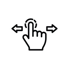 Hand gesture icon for swiping left and right on a touchscreen