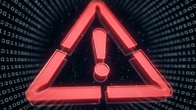 Warning sign in binary code
