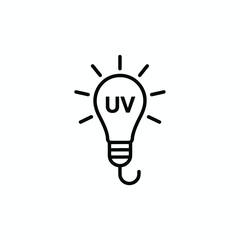 Simple icon of a uv light bulb with rays