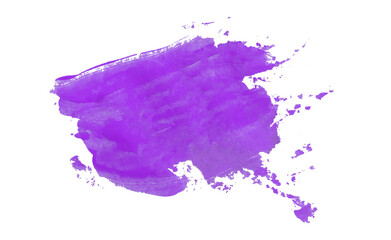 Beautiful purple watercolor brush isolated on transparent background.