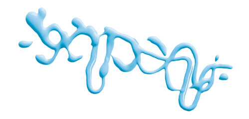 Beautiful light blue watercolor brush isolated on transparent background.