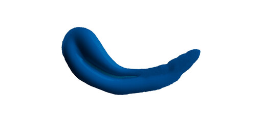 Beautiful blue watercolor brush isolated on transparent background.