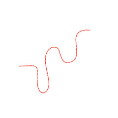 red dotted curved line